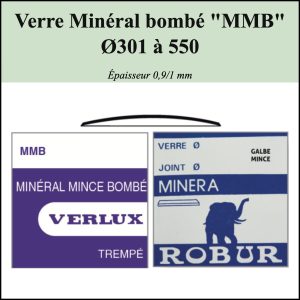 Verre de montre Minéral bombé "MMB" Ø301 à 550 Ep 0,9/1 mm [NOS]
