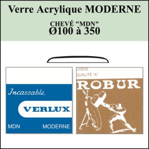 Verre de montre Acrylique MODERNE - CHEVÉ  "MDN" Ø100 à 350 [NOS]