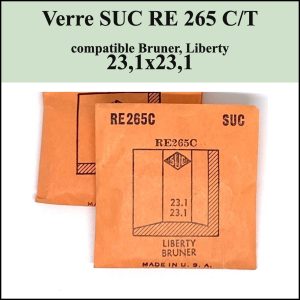 Verre montre SUC RE 265 C/T - compatible Bruner, Liberty 23,1x23,1 [NOS] Crystal