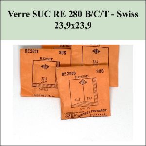 Verre montre SUC RE 280 B/C/T - Swiss 23,9x23,9 [NOS] (Watch crystal)