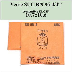 Verre montre SUC RN 96-4/4T - compatible ELGIN 10,7x10,6 [NOS] Crystal