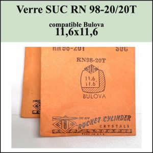 Verre montre SUC RN 98-20/20T - compatible Bulova 11,6x11,6 [NOS] Watch Crystal