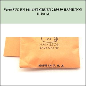 Verre montre SUC RN 101-6/6T-GRUEN 215/839 HAMILTON - 11,2x11,1 [NOS]