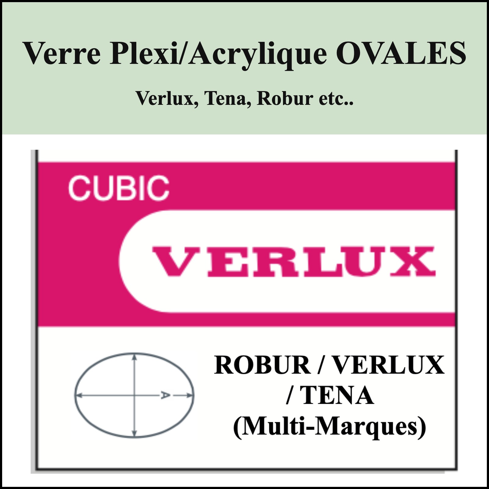 Verre de montre Plexi/Acrylique OVALES - Verlux, Tena, Robur etc.. (Watch glass)