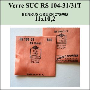 Verre montre SUC RS 104-31/31T - BENRUS GRUEN 275/905 -  11x10,2 [NOS]