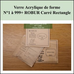 Verre de montre Acrylique de forme - N°1 à 999+ ROBUR [NOS] Carré Rectangle
