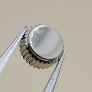 Couronne de montre Ø55 Ht 28 Filetage 0,90 à fleur, Gris métal [NOS] Watch crown