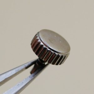 Couronne de montre Ø65 Ht 28 Filetage 0,90 Canon long Ø14, Gris métal [NOS]