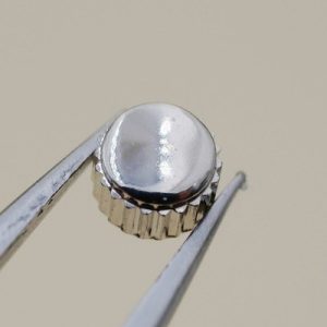 Couronne de montre Ø38 Ht 25,5 Filetage 0,90 à fleur, Gris métal [NOS]