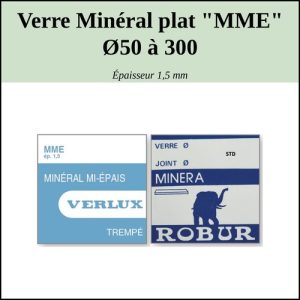 Verre de montre Minéral plat "MME" Ø50 à 300 Ep 1,5mm [NOS]