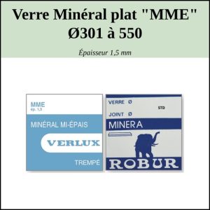 Verre de montre Minéral plat "MME" Ø301 à 550 Ep 1,5mm [NOS]