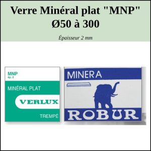 Verre de montre Minéral plat  "MNP" Ø50 à 300 Ep 2mm [NOS]