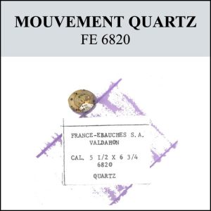 Mouvement ébauche FE 5½"x6¾" 6820 quartz [NOS - Incomplet] (watch movement)