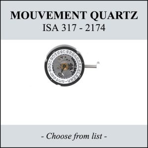 Mouvement de montre Quartz ISA 317 - 2174 (Ø24/26 mm, Date 3h / 6h) [NOS]