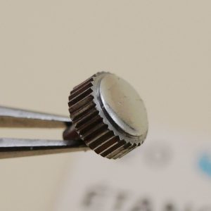 Couronne de montre étanche canon long  Ø45  filetage 0,90 - Chromé [NOS]