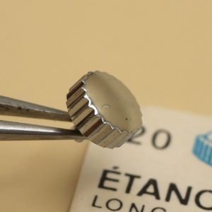 Couronne de montre étanche canon long Ø55 filetage 0,90 - Chromé [NOS]