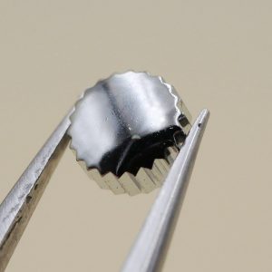 Couronne de montre étanche canon court Ø45 filetage 0,90 - Chromé [NOS]