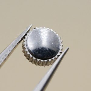 Couronne de montre étanche canon court Ø45 filetage 0,90 - Chromé [NOS]