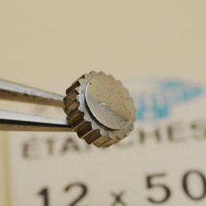Couronne de montre étanche canon court Ø50 filetage 12 - Chromé [NOS]