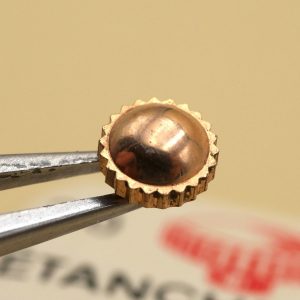 Couronne de montre Étanche canon court Ø45 filetage 0,90 - Plaqué Or rose [NOS]