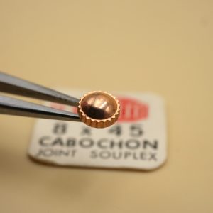 Couronne de montre Cabochon Ø45 filetage 0,80 - Plaqué Or rose [NOS]