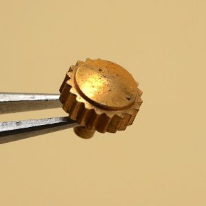 Couronne montre Étanche canon long Ø50 filetage 1 - Plaqué Or doré [NOS]