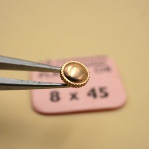 Couronne de montre anti poussière Ø45 filetage 0,80 - Plaqué or rose [NOS]