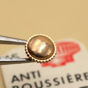 Couronne de montre anti poussière Ø55 filetage 1 - Plaqué or rose [NOS]