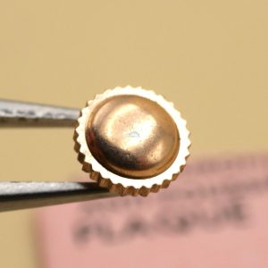 Couronne de montre anti poussière Ø50 filetage 1 - Plaqué or rose [NOS]