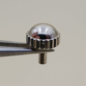 Couronne de montre Ø50 Ht 35 Filetage 0,90 Canon long Ø12, Gris métal [NOS]