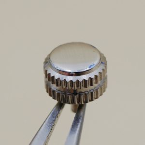 Couronne de montre Ø60 Ht 40 Filetage 0,90 Canon long Ø13, Gris métal [NOS]