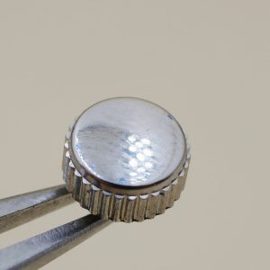 Couronne de montre Ø60 Ht 30 Filetage 0,90 Canon long Ø12, Gris métal [NOS]