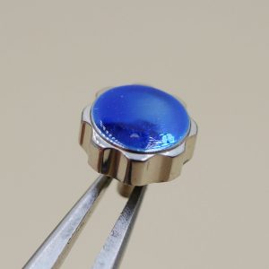 Couronne de montre Ø52 Ht 23 Filetage 0,90 Canon long Ø12, Gris métal [NOS]