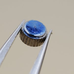 Couronne de montre Ø35 Ht 20 Filetage 0,90 à fleur, Gris métal [NOS]