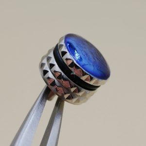 Couronne de montre Ø80 Ht 57 Filetage 0,90 Canon long Ø14, Gris métal [NOS]