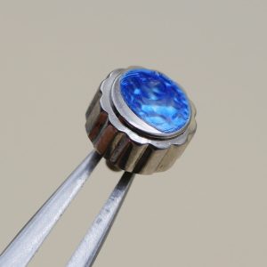 Couronne de montre Ø65 Ht 35 Filetage 0,90 Canon long Ø14, Gris métal [NOS]