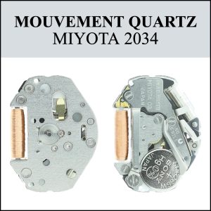 Mouvement de montre Quartz 2034 3 aiguilles [NOS] MIYOTA (Watch movement)