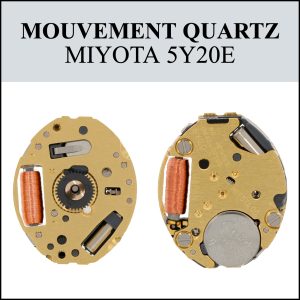 Mouvement de montre Quartz 5Y20E 2 aiguilles [NOS] MIYOTA (Watch movement)