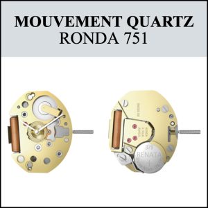Mouvement de montre Quartz 751 2 aiguilles [NOS] RONDA (Watch movement)